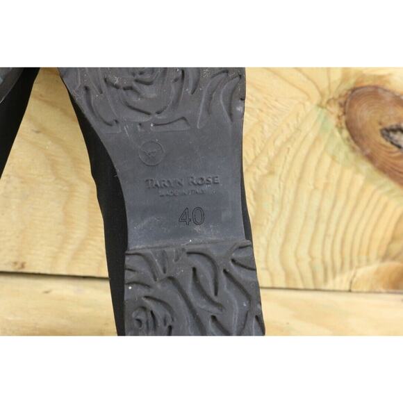 Taryn Rose Shoes Womens 9.5 Black Stretch Slip On Loafers 40 Italy - Picture 9 of 9